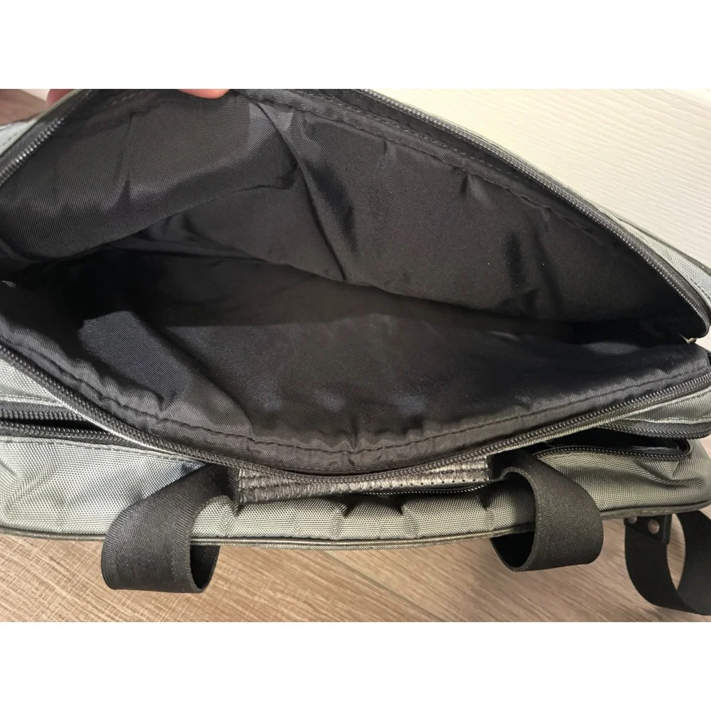Coach Transatlantic‎ Nylon Laptop Briefcase Grey Black Messenger Bag F70354